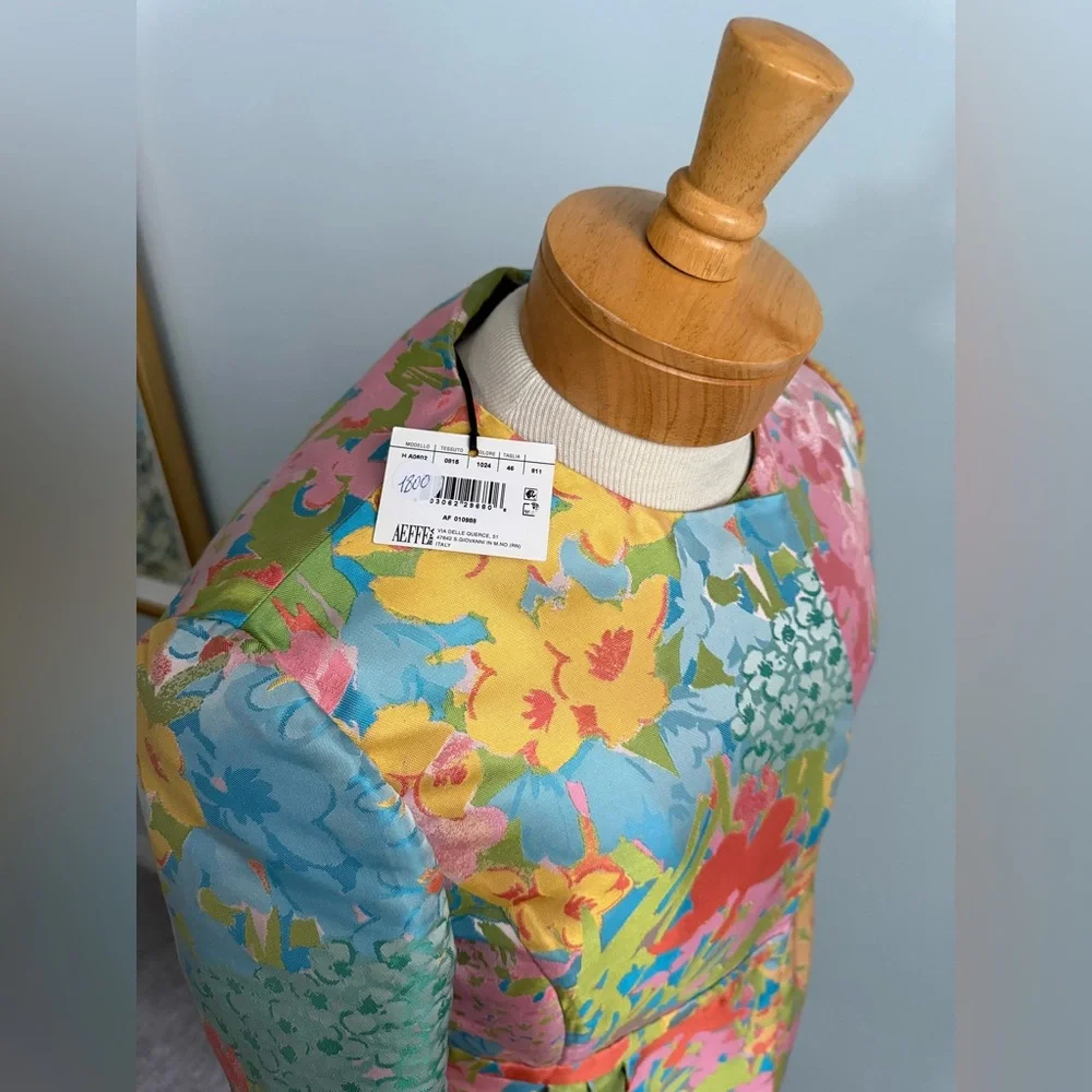 Boutique Moschino NWT Italian Floral Couture Dress Size 12 – Made in Italy - Picture 5 of 14